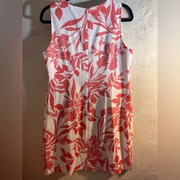 Floral Coral and White Dress Harper 241 tropical floral sheath classic summer - Picture 6 of 6